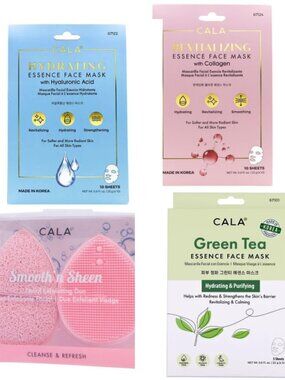 Cala Facial Bundle 25 Facial Masks & Exfoliator NWT
